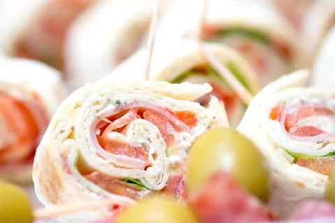 Appetizers at wedding table Stock Photos