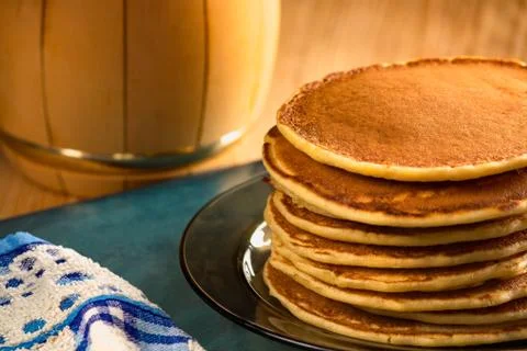 Appetizing Baked pancake on a table, background, texture Stock-Fotos