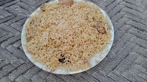 Appetizing Biryani Plate Captured From the Left Side Stockbeeldmateriaal 346983445