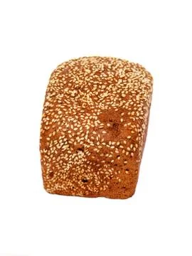 Appetizing black bread on a white background Stock Photos