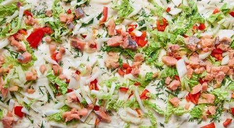 An appetizing close-up background fills the frame. Delicious ingredients top Stock Photos