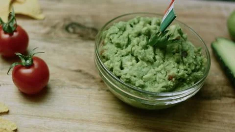 Appetizing closeup composition of overhead Mexican appetizer presentation 스톡 사진