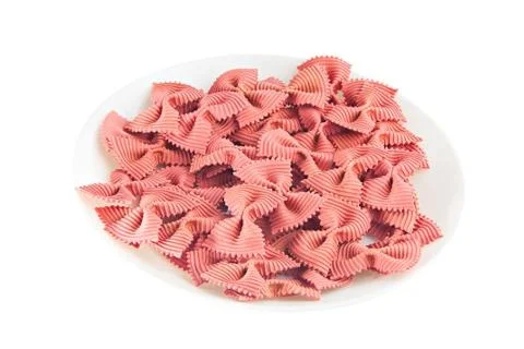 Appetizing colored farfalle pasta Stock Photos