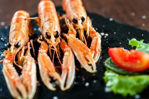 Appetizing crawfish platter. Stock Photos