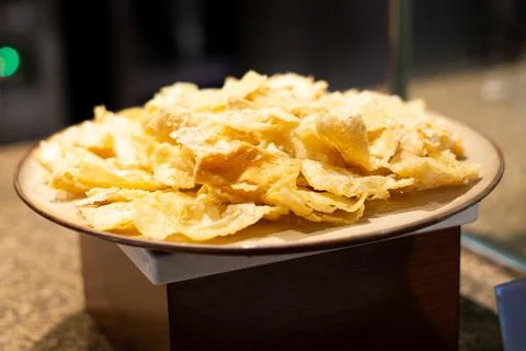 Appetizing Crispy Fried Bean Curd Sheets, A Crunchy Delight in buffet resta.. Stock Photos
