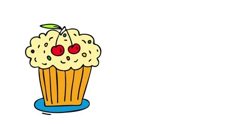 Appetizing cupcake with creamy icing cherries and colorful sugary toppings Stock Footage 132071311