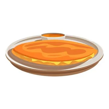 Appetizing dosa with dipping sauce served on a plate Stock Illustration
