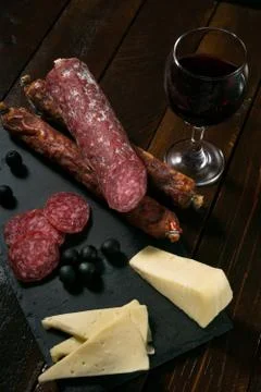 Appetizing dried sausage Foto stock