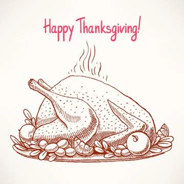 Appetizing fried turkey Stock Illustration