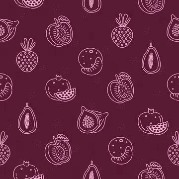 Appetizing fruits, seamless pattern Stock Illustration