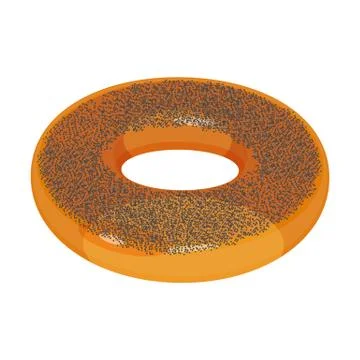 Appetizing glazed ring-shaped roll bun covered with poppy isolated Illustrazione stock
