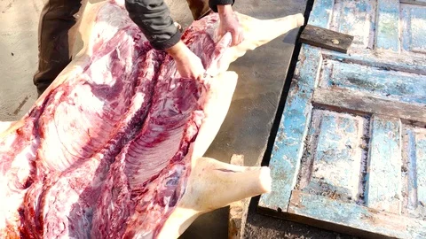 Appetizing ham Stock Footage 78930844