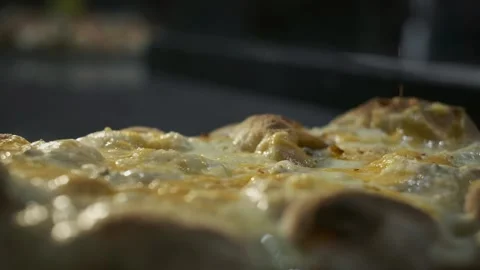 Appetizing Hot Cheese Pizza. It Is Sprinkled With Spices. Stock Footage 172321730