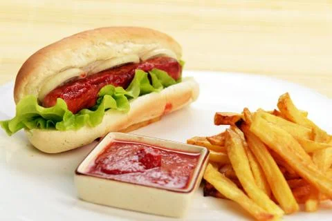 Appetizing  hot dog Stock Photos