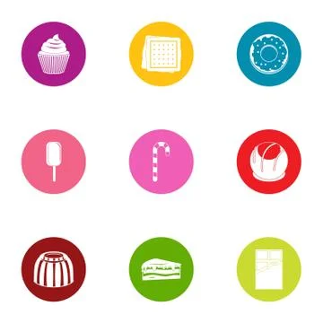 Appetizing icons set, flat style Stock Illustration