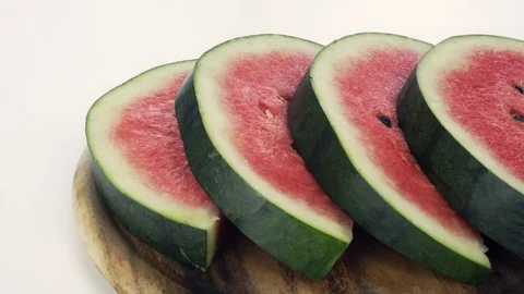 Appetizing juicy pulp of watermelon. Red watermelon close-up. Video stock 121299548