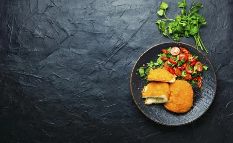 Appetizing Kiev cutlet Stock Photos