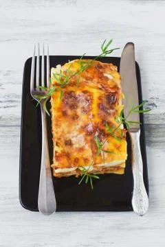 Appetizing lasagna Stock Photos