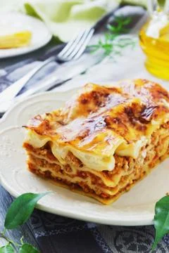 Appetizing lasagna Stock Photos