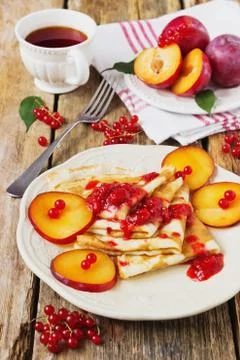 Appetizing pancakes Stock Photos