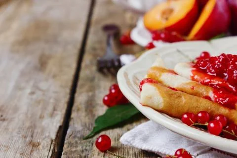 Appetizing pancakes Stock Photos