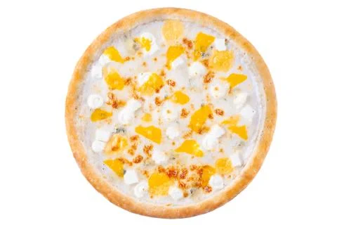 Appetizing Pepperoni Pizza, on a white background, isolate, for a food delivery Stock Photos