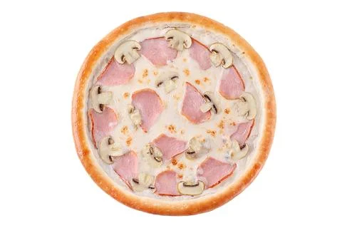 Appetizing Pepperoni Pizza, on a white background, isolate, for a food delivery Stock Photos