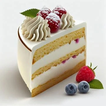 Appetizing piece of cake on a white background. Stock Illustration