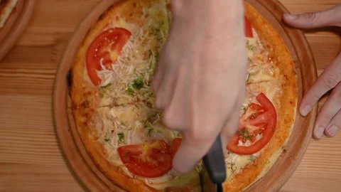 Appetizing pizza with chicken Stock Footage 244484240