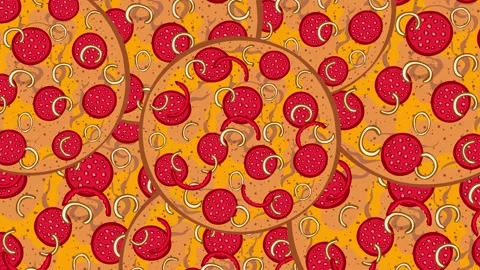 Appetizing pizza with salami Stock Footage 231502562