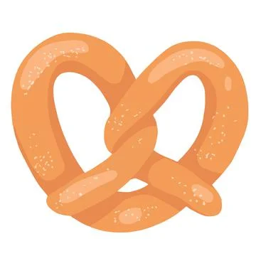 Appetizing Pretzel in the style of cartoon. Vector illustration. Stock Illustration
