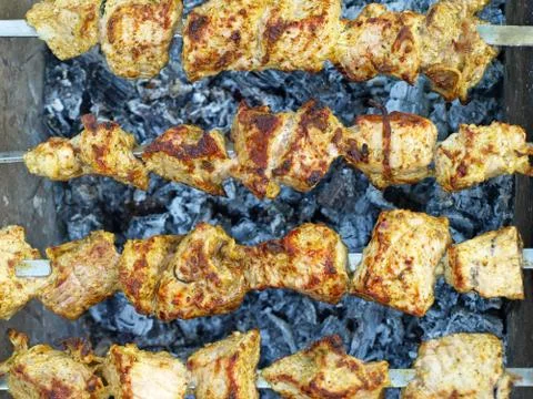 Appetizing shashlik. Stock Photos