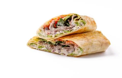 Appetizing shawarma on a white background 5 Foto stock