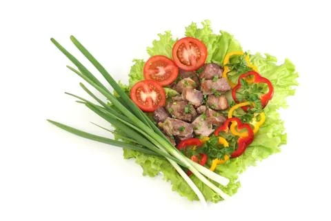 Appetizing shish kebab Stock Photos