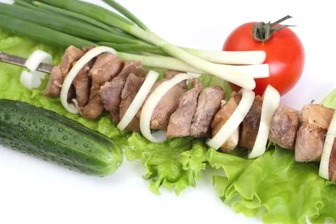 Appetizing shish kebab Stock Photos