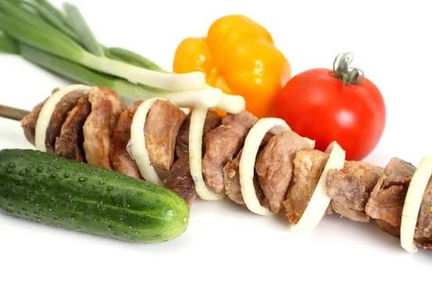 Appetizing shish kebab Stock Photos