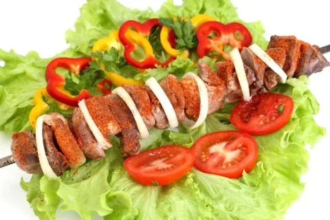 Appetizing shish kebab Stock Photos