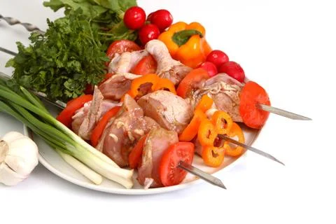 Appetizing shish kebab Stock Photos