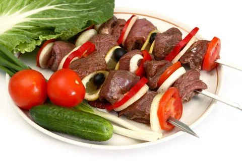 Appetizing shish kebab Stock Photos