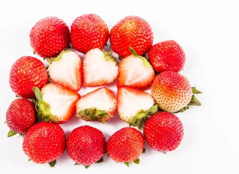 Appetizing strawberry. isolated on a white background. Stock Photos