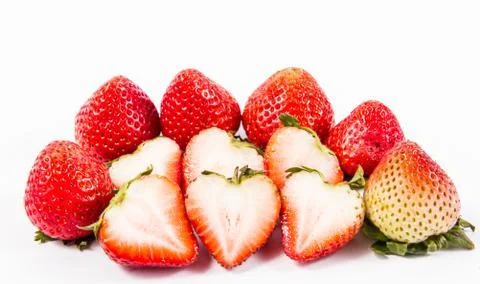 Appetizing strawberry. isolated on a white background. Stock Photos