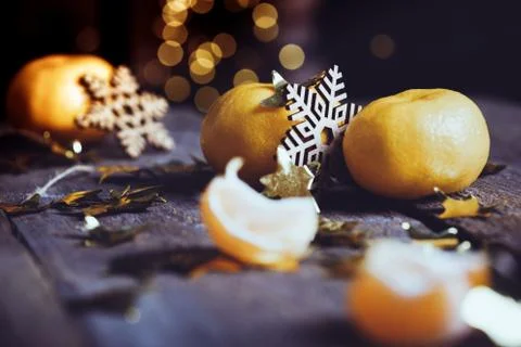 Appetizing tangerines close-up Stock Photos