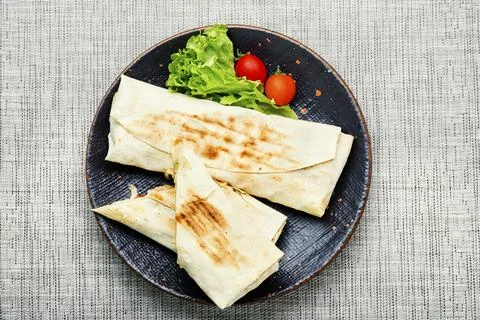 Appetizing Turkish shawarma. Stock Photos