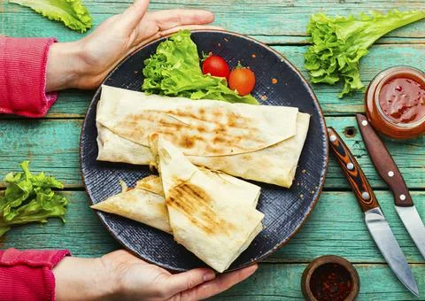 Appetizing Turkish shawarma. Stock Photos