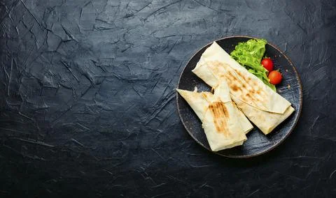 Appetizing Turkish shawarma. Stock Photos