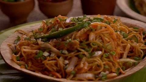 Appetizing Veg Noodles Stock Footage 111412775