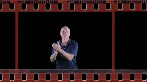 Applauding man in film Stock Footage