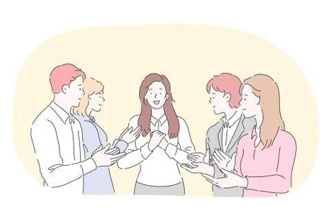 Applauding, support, congratulation concept Stock Illustration