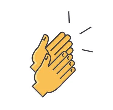 Applause, clapping hands concept. Line vector icon. Editable stroke. Flat lin Stock Illustration