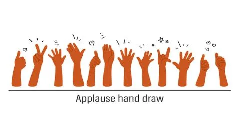 Applause hand draw, vector illustration on white background Stock Illustration